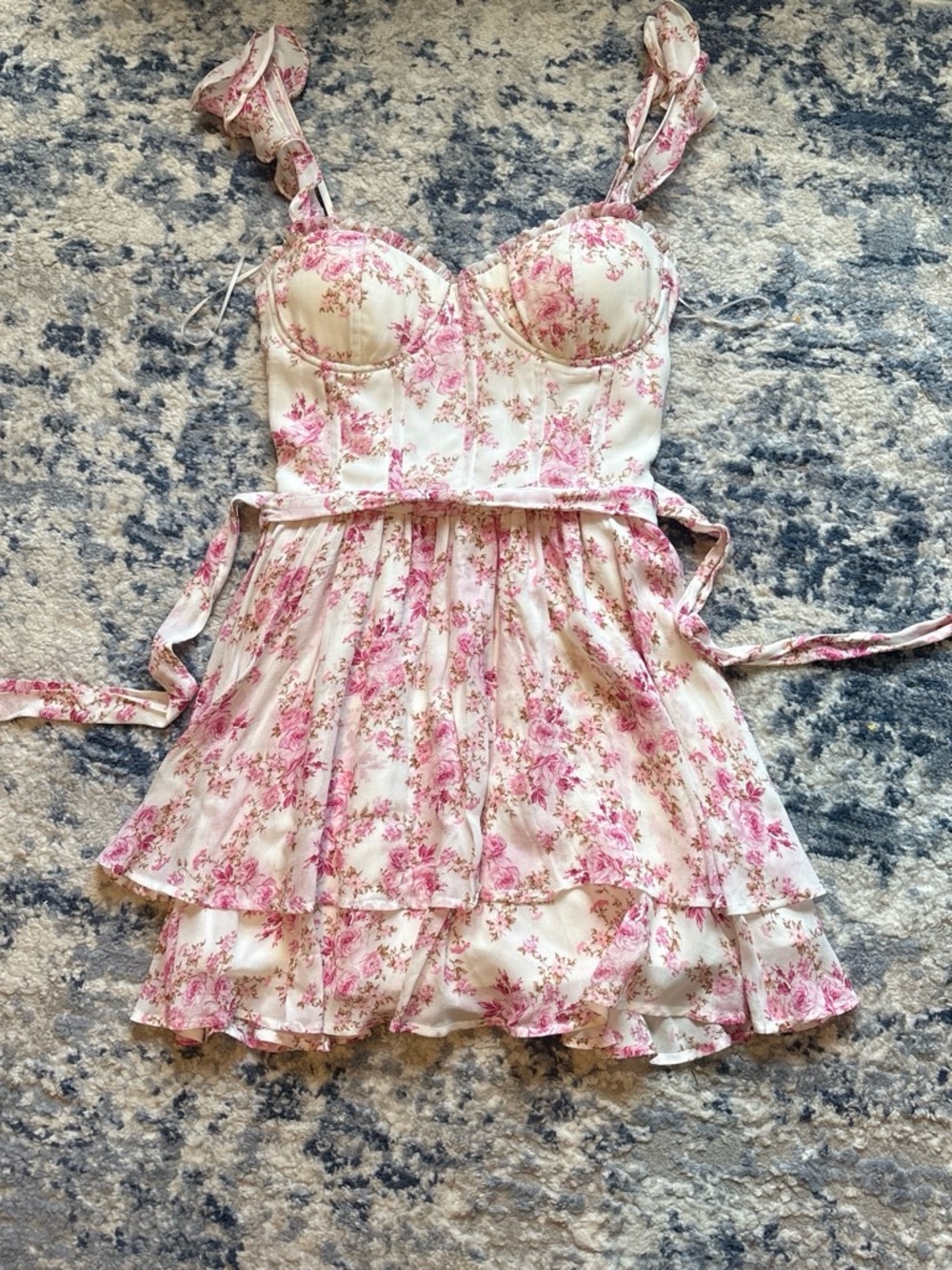Altar'd State Pink Floral Tiered Sundress for Kids